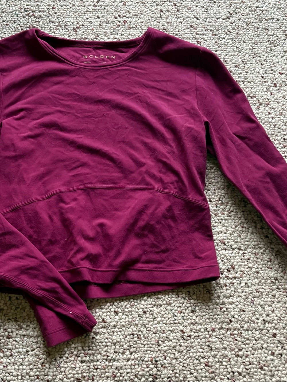Golden Burgundy Long-Sleeve Women's Top